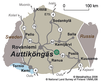 Auttiköngäs Directions and Maps 