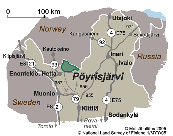 Pöyrisjärvi Wilderness Area Directions and Maps 