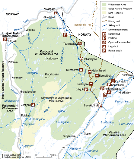 Kaldoaivi Wilderness Area Directions and Maps 