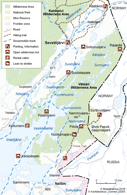 Vätsäri Wilderness Area Directions and Maps 