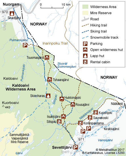 kaldoaivi kartta Kaldoaivi Wilderness Area Trails   Nationalparks.fi